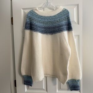 Democracy Beautiful Women's Blue and White Sweater XL